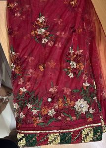 Floral Embroidered Net Fabric