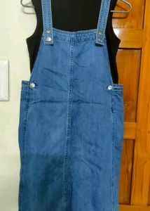 Denim Dungree Skirt With Tops