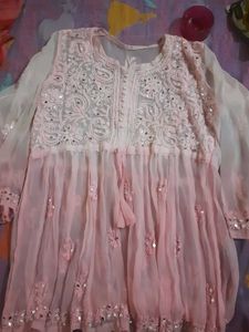 Pink Festive Short Kurti