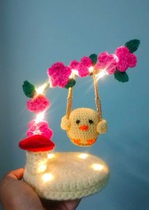 Crochet Showpiece With Fairy Lights