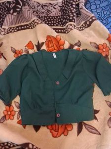 Green Crop Top