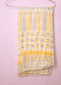 Yellow White Cotton Rayon Salwar Set 3xl