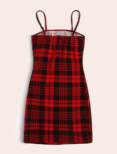Red &amp; Black Plaid Mini Dress