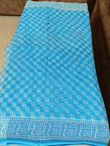 Soft Cotton Kota Saree In Blue With Inside False