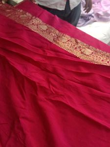 Red &amp; Gold Banarasi Silk Saree