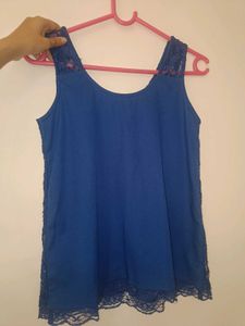 Lace Blue Sleeveless Top By Ginger From Lifestyle