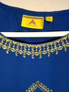 Women Embroidered Blue Top