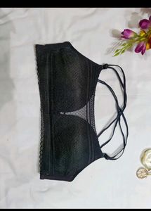 Stylish Black Lace Bralette - Multi-Strap Design