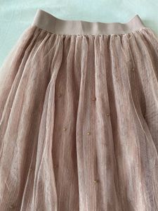 Blush Tulle Skirt with Pearls