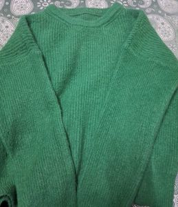 Green Knit Pullover Sweater