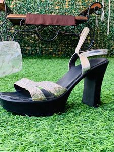 Silver Mochi Block Heels