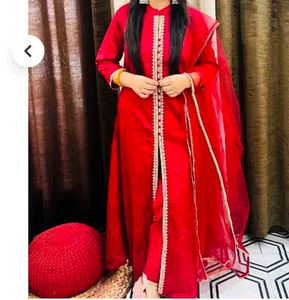 Red Embroidered Salwar Kameez