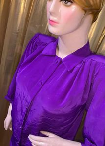 Stylish Purple Button-Up Blouse