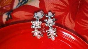 Pearl Crescent Earrings