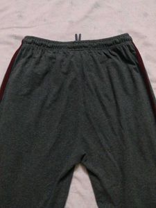 Gray Lounge Pants with White Stripe