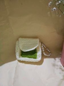 Crochet Square Mini Earbuds Pouch