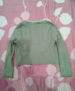 Korean Style tie Front Overwear Top.