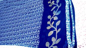 Elegant Blue Floral Saree