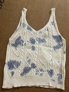 White Tiedye Crop Top