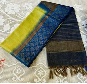 Elegant Saree -  Yellow & Blue