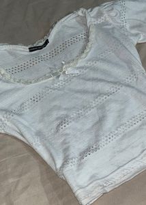 Cute White Crop Top