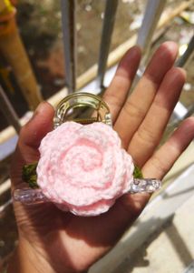 Pink Rose Hair Claw Clip