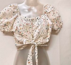 Mini Floral White Top Small Size/ Fixed Price