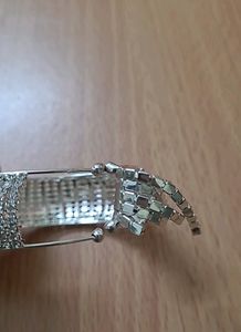 Silver Metal Zircon Bangle