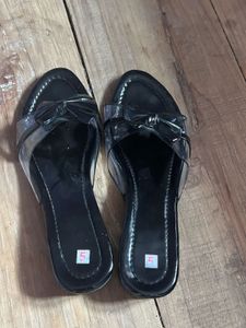 Black Bow Jelly Slides - Size 5