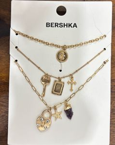 Bershka 3 Pack Pendant Charm Necklaces