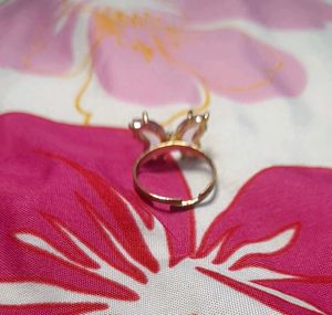 Pink Butterfly Adjustable Ring