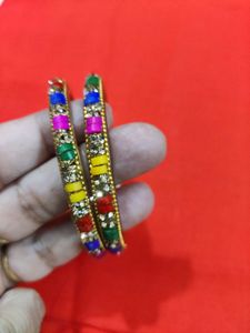 Colorful Beaded Bangles - Set of 2, 🆕✨