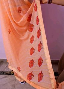 Peach Floral Saree