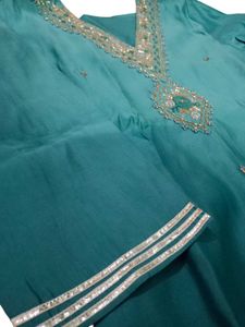 Green Embroidered Kurta Set