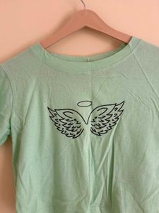 Mint Angel Wing Crop Top