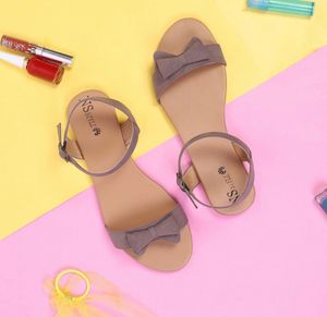 Bow Accent Ankle Strap Sandals