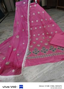 Pink Embroidered Kurta Set With Beautiful Dupatta