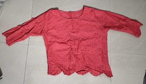 Red Cut Out Top