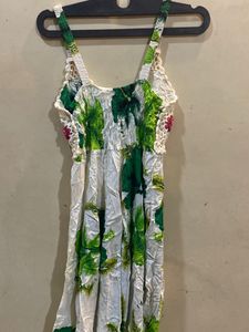 Floral Knee Length Dress For Sunny Days And Pool P