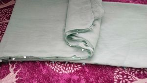 Seafoam Green Dupatta with Sequins