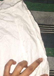 White Cut Out Shoulder Top