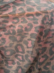 Leopard Print Mesh Top