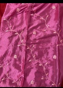 OFFER🏷️NEW PINK EMBROIDERY UNSTITCHED SUIT