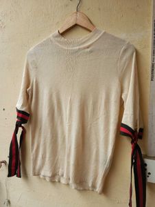 Ribbon Tie Sleeve Top (Women)