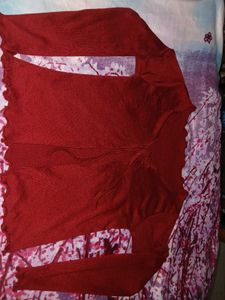 Red Knit Cardigan