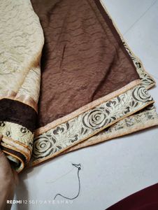 Elegant Brown &amp; Beige Saree