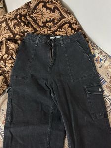 Black Wash Cargo Jeans
