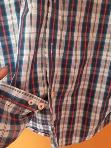 allen solly 39 pure cotton blue check formal shirt