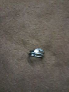 Silver Spiral Ring with Gems