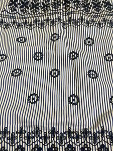 Striped Embroidered Top